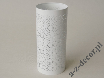 Biały świecznik metalowy 23cm [AZ01968]