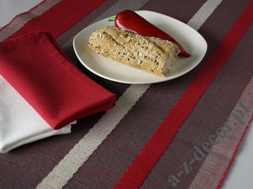 Red rib cotton table runner 140cm [AZ02139]