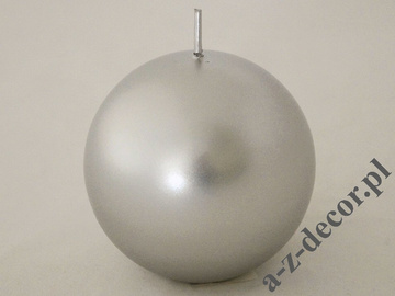 Silver velvet ball candle 10cm [AZ02044]
