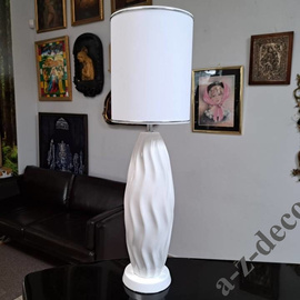 White COCOON table lamp 67cm with silver rings [AZ02754]