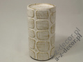 Biały świecznik ceramiczny przecierany 19cm [AZ01123]