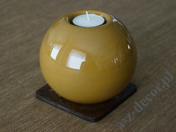 Brown ball ceramic T-light holder 12cm [AZ02555]