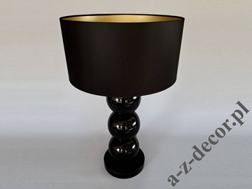 Lampa stołowa PERLA III CY czarna 68cm czarno-złoty abażur [AZ02765]