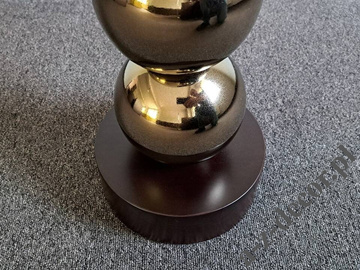 Lampa podłogowa PERLA IX ze złotymi kulami i brązowym abażurem CY 50x170cm [AZ02756]
