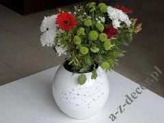 Dekorowany biały wazon ceramiczny 24cm [AZ01534]