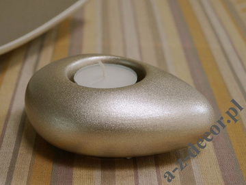 Świecznik ceramiczny złoty mat 12cm [AZ02037]