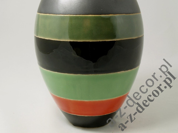 Wazon ceramiczny w seledynowe pasy 29cm [AZ01135]
