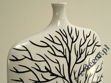 INGRID flat white ceramic vase 43cm [AZ00755]