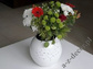 Dekorowany biały wazon ceramiczny 24cm [AZ01534]