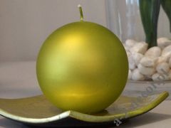 Limon green velvet ball candle 10cm [AZ01860]