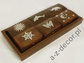 Wooden tray with 6 boxes 20x10x2,5cm [AZ01555]