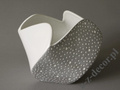 Biało szary wazon ceramiczny ELENA 20cm [AZ02535]