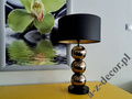 Lampa stołowa PERLA III CY złoto czarna 68cm czarno złoty abażur [AZ02766]
