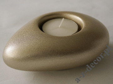 Świecznik ceramiczny złoty mat 12cm [AZ02037]
