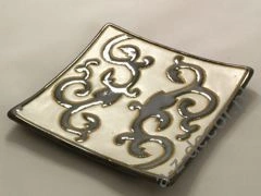 Patera ceramiczna z dekorem 14x14x2cm [AZ01118]