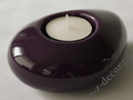Świecznik ceramiczny w kształcie kamienia fioletowy 12cm [AZ02033]