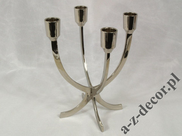 Nowoczesny czteroramienny metalowy świecznik 21cm [AZ01401]