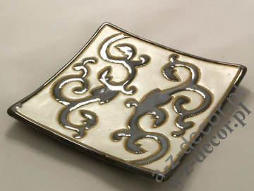 Patera ceramiczna z dekorem 14x14x2cm [AZ01118]