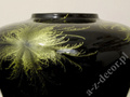 Zielono czarny wazon ceramiczny 31cm [AZ01431]