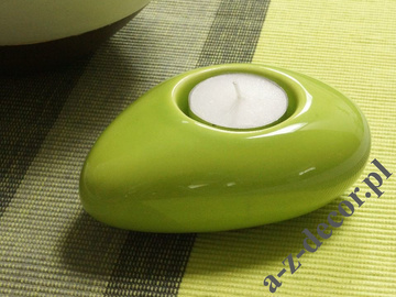 Świecznik ceramiczny zielony 12cm [AZ02038]