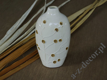 CLAUDIO earthenware vase 27cm decorated with brown flowers [AZ01051]