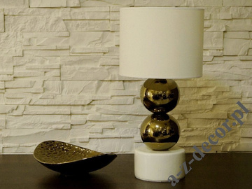 Gold and cream PERLA II bedroom lamp 51cm [AZ02101]