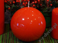 Red lacquered ball candle 12cm [AZ01768]