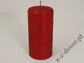 Red velvet brushed pillar candle with glitter 15cm [AZ01742]
