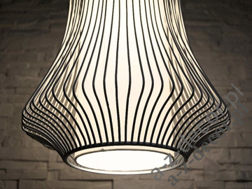 Duża lampa wisząca TIBET LG szara 32,5x95cm [AZ02464]