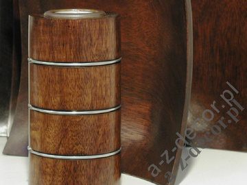 Świecznik drewniany z metalem 15cm [AZ00245]