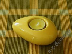 Yellow ceramic T-light holder 12cm [AZ02040]