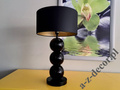 Lampa stołowa PERLA III CY czarna 68cm czarno-złoty abażur [AZ02765]
