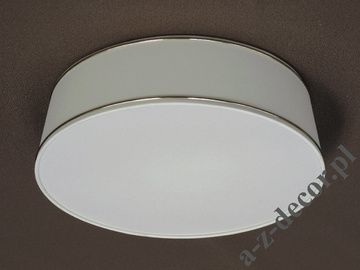 Okrągły biały plafon 35cm ze złotymi pierścieniami [AZ02700]