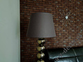 Lampa podłogowa PERLA IX TB 170cm ze złotymi kulami i brązowym abażurem [AZ02755]
