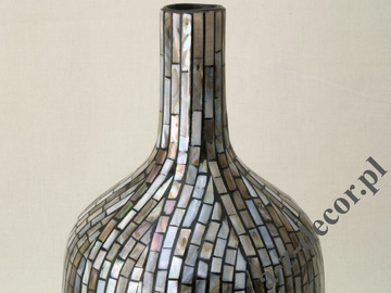Czarny wazon ceramiczny z masą perłową 42cm [AZ01414]