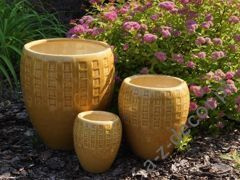 Earthenware planters D32xH35cm S/3 [AZ00140]