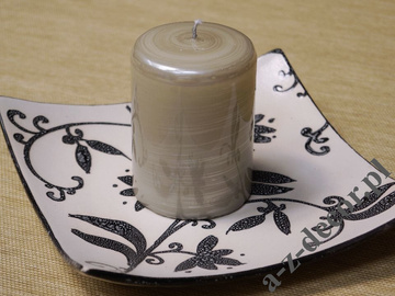 Grey brushed pillar candle 7x10cm [AZ02058]