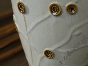 CLAUDIO earthenware vase 27cm decorated with brown flowers [AZ01051]