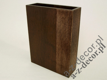 Prostokątny wazon drewniany 31cm [AZ01079]