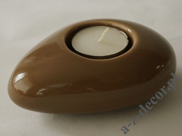 Brown ceramic T-light holder 12cm [AZ02036]