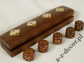 Oblong wooden dice box 17cm [AZ01580]