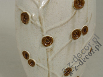 Wazon ceramiczny CLAUDIO 27cm dekorowany brązowymi kwiatkami  [AZ01051]