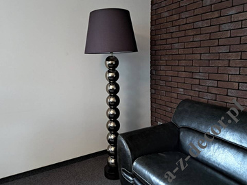 PERLA IX gold floor lamp with brown lampshade 55x170cm [AZ02755]