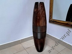 Wazon drewniany z prążkami 61cm [AZ00046]