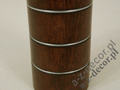 Świecznik drewniany z metalem 15cm [AZ00245]
