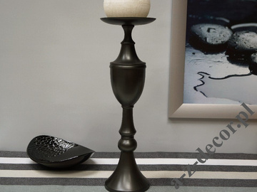 Black metal candle holder 56cm [AZ01957]