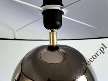 Lampa podłogowa PERLA IX ze złotymi kulami i brązowym abażurem CY 50x170cm [AZ02756]