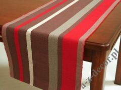 Red rib cotton table runner 140cm [AZ02139]