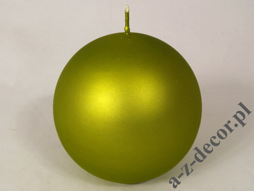 Świeca kula zielony limonkowy welwet 10cm [AZ01860]