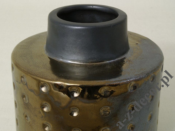 Niewielki złoty wazon ceramiczny DOTS 13cm [AZ01055]